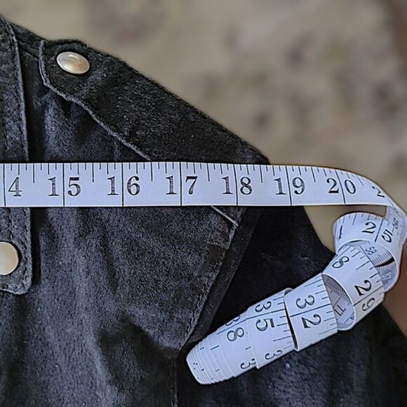 Vtg 90s Cosa Nova black nubuck leather belted moto jacket - Picture 9 of 15